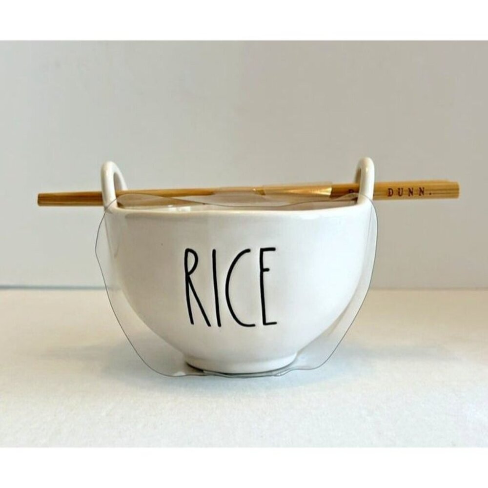 Brand New Rae Dunn Artisan Collection by Magenta Rice Bowl & Chopsticks # 181‎